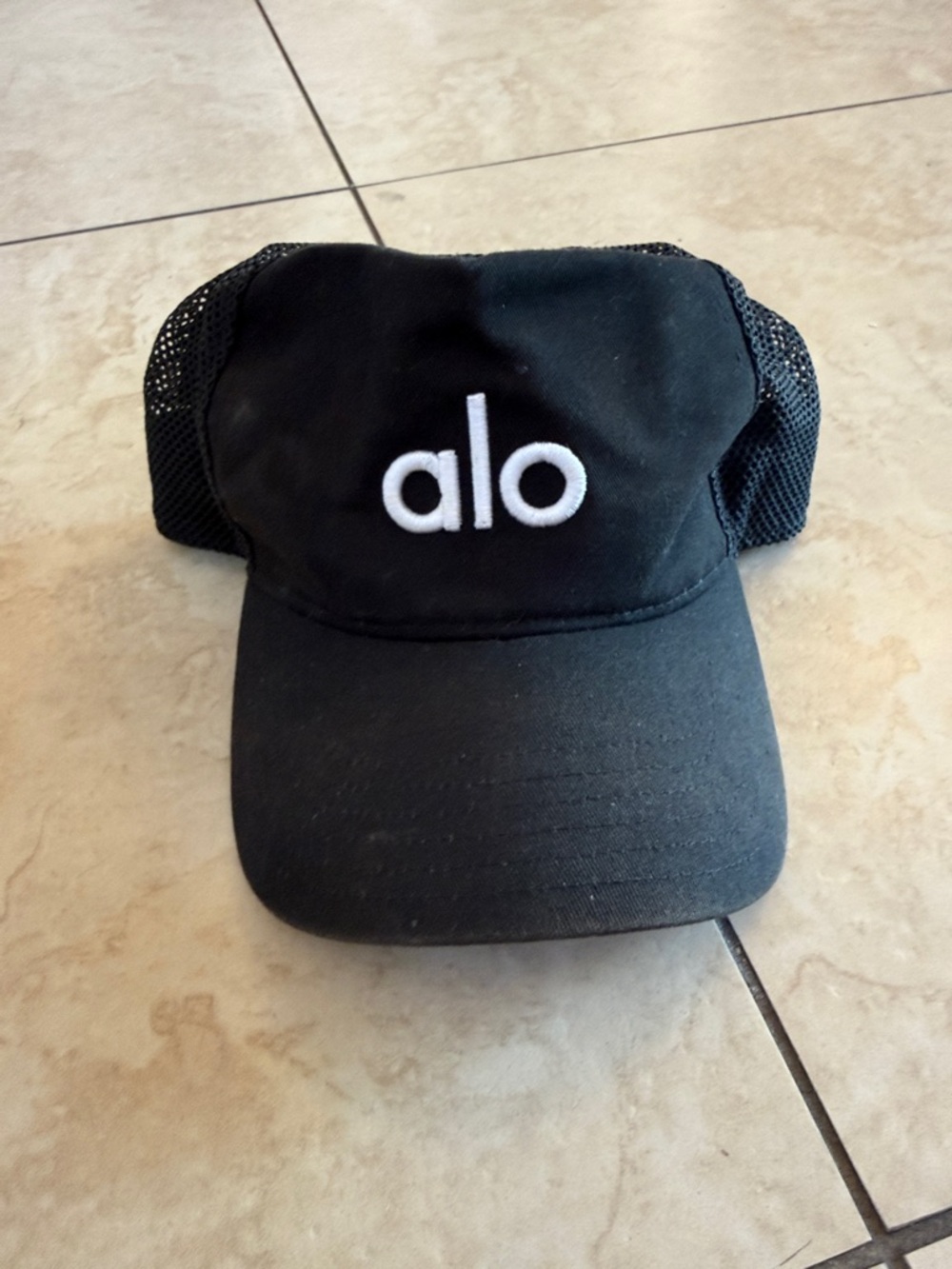Alo Yoga Black Trucker Hat